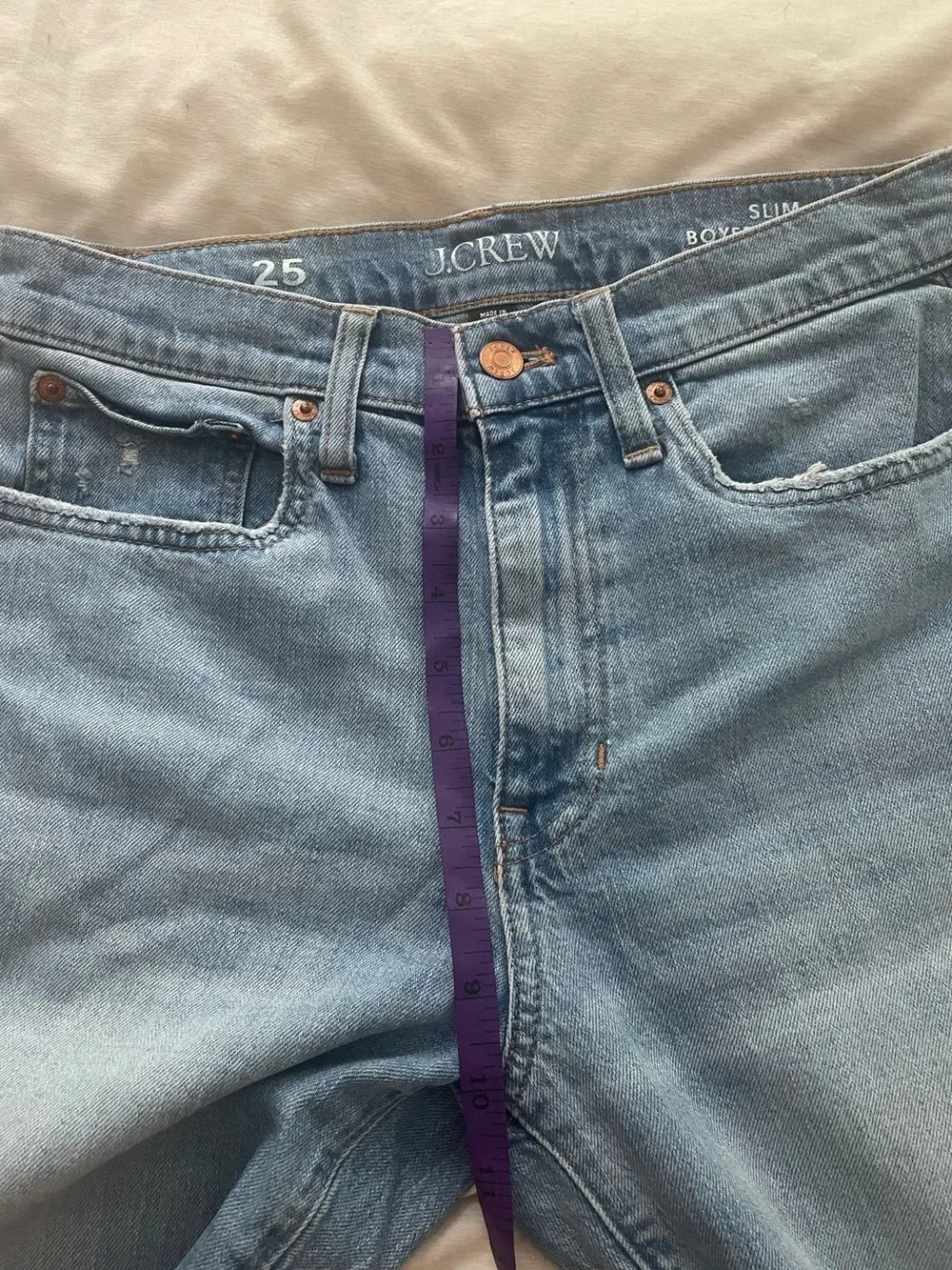J. Crew Slim Boyfriend Mid-rise Denim Jeans 25